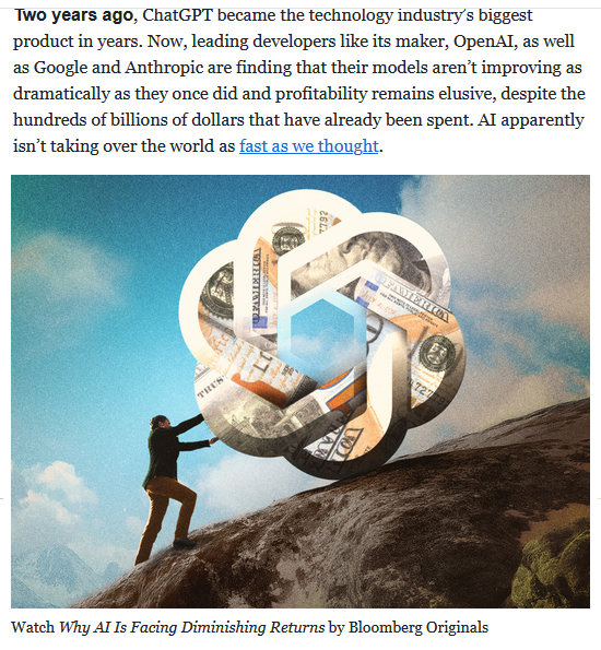 Sysyphean Illustration of the Unlikely Uphill Task of AI Fulfilling Its Hyperbolic Stated Promise