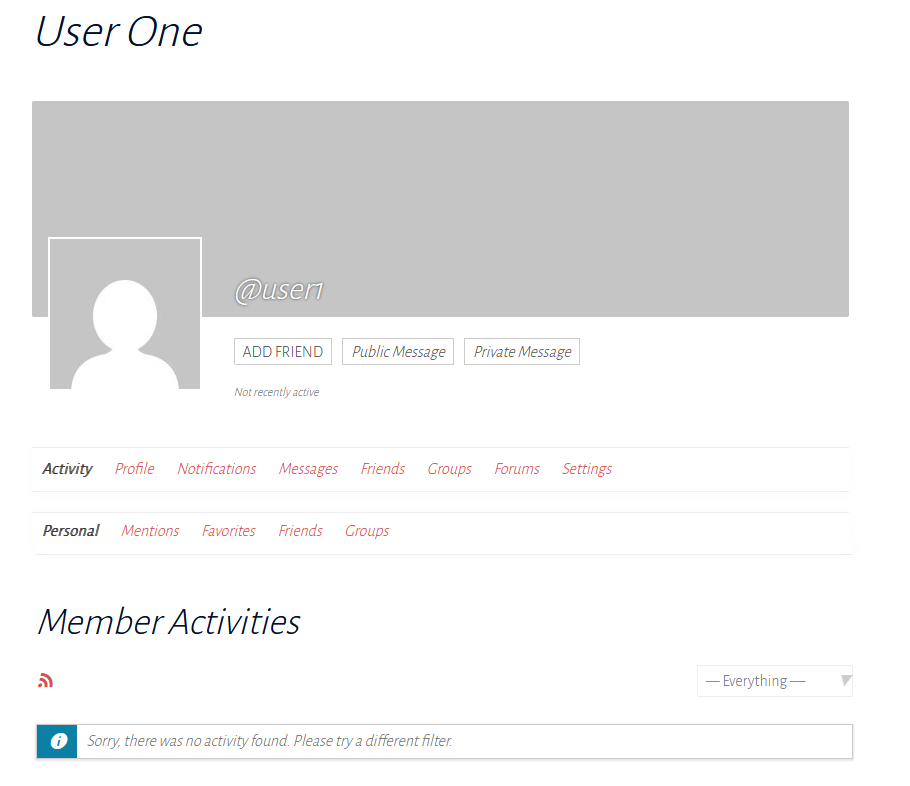 SolutionCenters Model User Profile (User1)